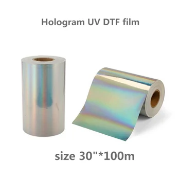 31 cm x 100m Hologram, Striebro, UV Dst Film Roll Pre Uv Tlačiarne 12in