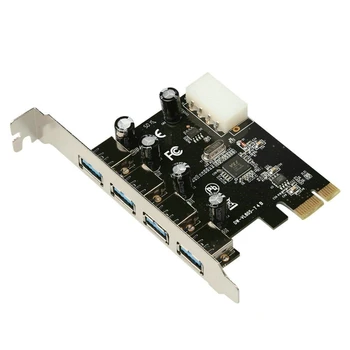 4 Port PCI-E Na USB 3.0 HUB, PCI Express Rozširujúca Karta Adaptéra 5 gb / S Rýchlosť USB 3 0 PCI E PCIe Express 1x Na Ploche
