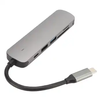 6 v 1 Dokovacej Stanice Typ C pre HD Multimedia Interface USB3.0 USB2.0 pamäťovej Karty Pamäťovú Kartu PD Dokovacej Stanice