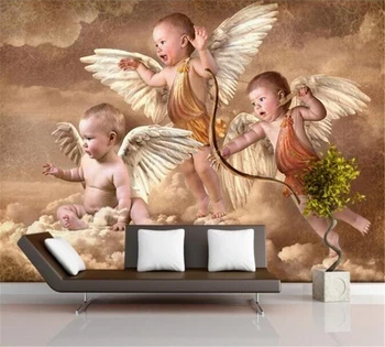 beibehang Vlastnú tapetu 3D nástenná maľba šťastný little angel deti spálňa pozadí stenu, dekorácie, maliarstvo, abstraktných de parede