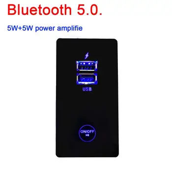 Bluetooth 5.0 zosilňovač rada 5W+5W AMP MP3, FLAC, WAV, WMA, APE audio dekóder USB nabíjačka, Dotknite sa tlačidla 