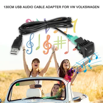 Car Audio Reproduktory Elektroinštalačné súpravy Kábel USB Audio Zosilňovač Reproduktor Inštaláciu Vodičov Držiak pre VW Volkswagen 130 cm