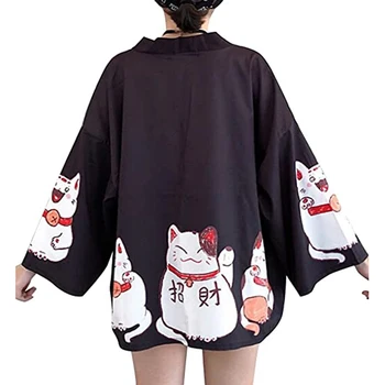 Japonské Kimono Tradičné Anime Fortune mačka Mužov Cardigan Letné Beach Yukata muž Cosplay Oblečenie