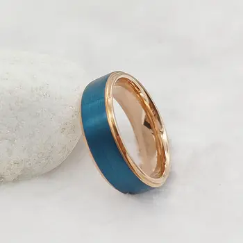 Jemné Šperky 100% Reálne Karbid Volfrámu Ringhigh Kvality 8mm Modrá Ruža Svadobné Páry Prst Prstene Pre Mužov A Ženy