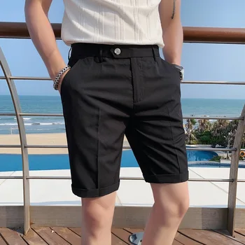 Kvalitné letné mužov bežné nohavice trend business päťnásobný NOHAVICE MLADOSTI všestranný nový kórejský slim šortky