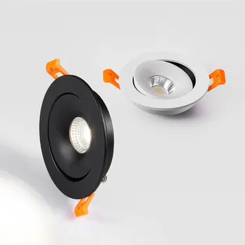 Okrúhly Tvar 360 Uhol Nastaviteľné LED COB Zapustené Downlight Black/White 9W 12W 15W LED Stropné Bodové Svetlo Pic Pozadí Focos