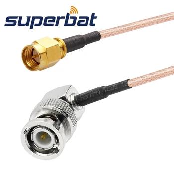 Superbat SMA Konektor Priamo na BNC Samec Pravý Uhol Pigtail Kábel RG316 30 cm