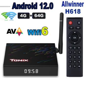Tanix TX68 Android 12 TV Box Allwinner H618 6K 2.4 G 5G Wifi 6 32 gb, 64 g 16 G BT4.1 Global Media Player Prijímač