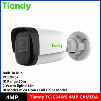 Tiandy značky TC-C34WS 4MP POE vstavaný MIKROFÓN IP67 Super hviezdne svetlo IČ 50meter & 24 hodín Farebný video Bullet ip Kamera