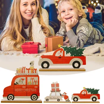 Vianočné Auto Drevené Ozdoby na Vianočný Strom Visí Ozdoby, Vianočné Dekorácie Pre Domov Deti Darček Noel Navidad Dekor #t2p