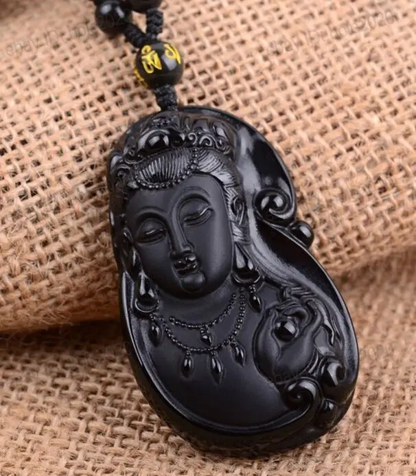 Prírodné Vyrezávané Kwan-Yin Šťastie, Amulet Prívesky + zadarmo Korálky Náhrdelník