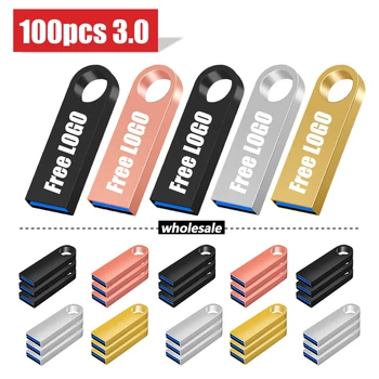 100KS Zadarmo Vlastné LOGO USB Flash Disk 4GB 8GB 3.0 vysokorýchlostné Pero Disk 16GB 32GB 64GB 128GB kl ' úč kovové usb palice s kľúčom