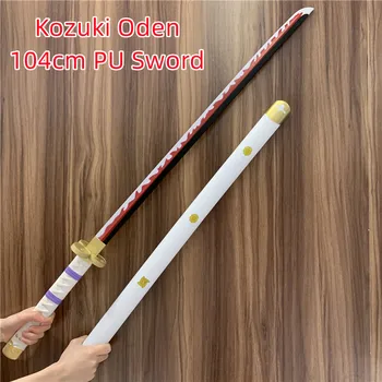 104 cm Samuraj Meč Zbraň King Biely Yamato Anime Cosplay Ghost Rezať Nožom, Mečom Bezpečnosti PU Ninja Nôž Kitetsu Meč Prop Hračky