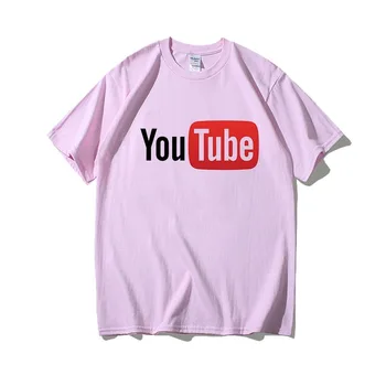 2020 Logo YouTube Tlač Mužov, T Košele Tričká Značky Topy Bavlna Bežné Vlastné Muž-Krátke rukávy T-shirts