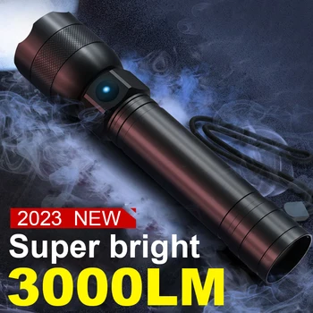 3000LM Mini Baterku, Silný Blesk 5 Režime Nabíjateľnú Baterku s USB Nabíjateľné Osvetlenie 300M Camping Pracovné Svetlo