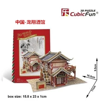 3D Puzzle v Číne Longxiang Vináreň DIY Kreatívny darček Vzdelávacie hračky Svete štýl tour stavebné práce model T34