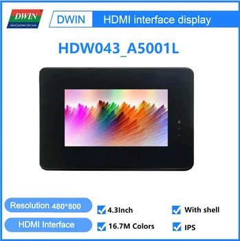 4.3 Inch 480*800 LCD IPS TFT s Shell Monitor HDMI Priemyselné Kapacitný Dotykový Displej Vhodný pre Windows Malina