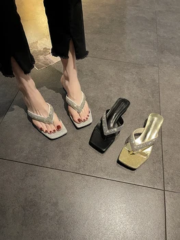 Flash Vŕtať Flip-flops dámske Topánky, v Lete Roku 2023, Nový Štýl Potiahnite Prst Slim Päty Módne Štipku Sandále