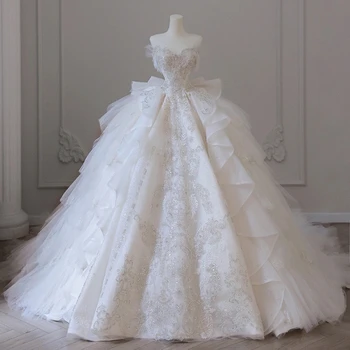 Jeden riadok ramenný francúzske hlavné svadobné šaty 2023 nové svadobné šaty senior pocit ťažkých odkalovacích malé tehotné ženy svetlo gázy