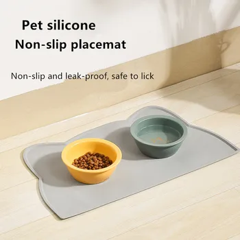 Mačka Placemat Silikónové Potravín Mat Prenosné nepriepustných Kŕmenie Rohože Misy Pad Pre Mačky Psy Non-Stick Potravín Zvýšené Okraje Zabraňujú