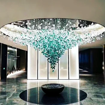 Moderný Kamenná Crystal LED Luster Pre Obývacia Izba Lobby Veľké Luxusné Cristal Svietidlá Vnútorné Domova Závesné Lampy