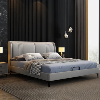 Nordic handričkou posteľ, moderný jednoduchý 1.35 m 1.2 m jednolôžko, 1,5 m manželská posteľ, master posteľ