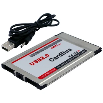 PCMCIA na USB 2.0 CardBus Dual 2 Port 480M Kartu Adaptér pre Notebook, Počítač PC