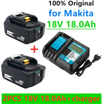 Pôvodné 18V 18Ah Batterie 18000mah Li-Ion Batterie Ersatz Moc Batterie für MAKITA BL1880 BL1860 BL1830battery + 4A Ladegerät