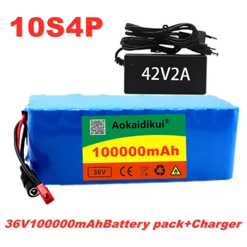 Pôvodné 36V batérie 10S4P 100Ah batériu 1000W vysoký výkon batérie 42V 100000mAh Klince elektrické kolo BMS +42V2A Nabíjačky