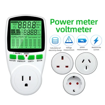 Smart AC Power Meter Wattmeter Fakturácie Zásuvky Energie Meter 230-250V KWh Napätie Prúd Frekvencia Elektrickej energie Monitor EU/US/UK