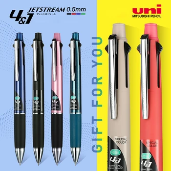 UNI JETSTREAM Multi-funkčné Pero Štyroch Farieb Guľôčkové Pero+Ceruzka MSXE5-1000 Proti Únave Hladké 0.5/0.7 mm Japonský kancelárske potreby