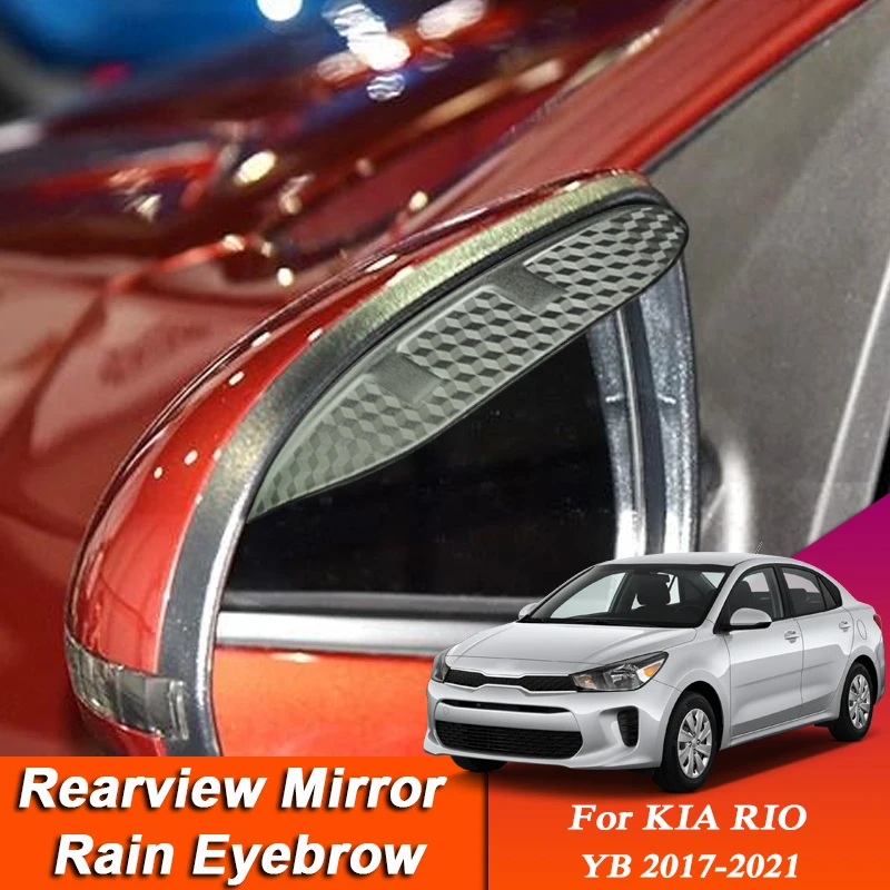 2 ks Auto-styling Pre KIA RIO YB 2017-2021 Uhlíkových Vlákien Spätné Zrkadlo Obočie Dážď Štít Proti-dažďový Kryt Auto Príslušenstvo