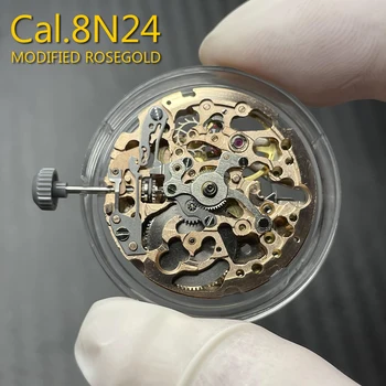 Úprava Rosegold 8N24 Automatický Mechanický Pohyb Klasické Skeletonized Miyota Mechanizmus 21 Šperky Japonsko Originálne Diely